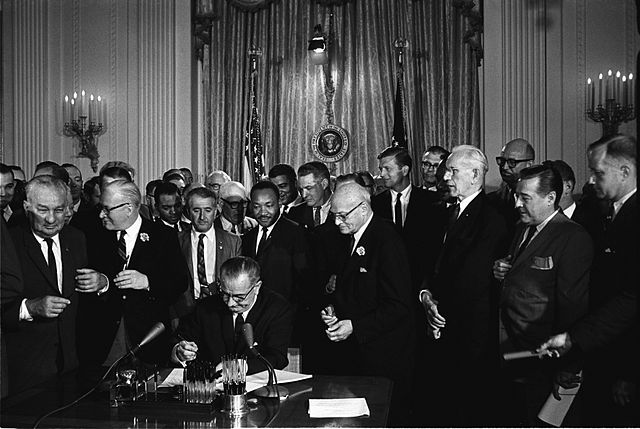 Lyndon Johnson Signs Civil Rights Act. July 2, 1964