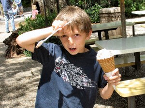 Child experiencing brain freeze