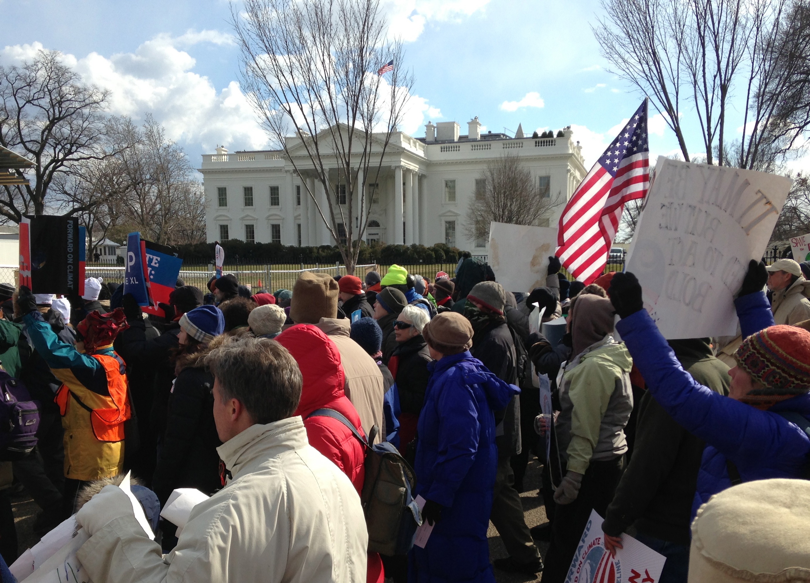 Forward on Climate marchers pass the White House
