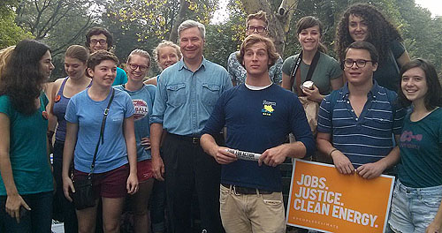 Students from Brown and URI with Sen. Sheldon Whitehouse at the People's Climate March