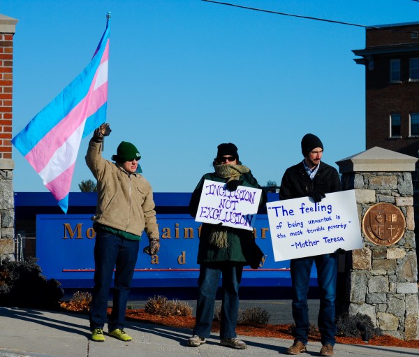 2016-03-05 Mt St Charles trans exclusion policy protest 001