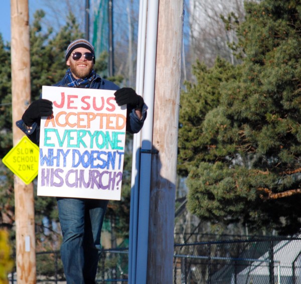 2016-03-05 Mt St Charles trans exclusion policy protest 021