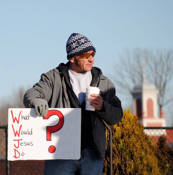 2016-03-05 Mt St Charles trans exclusion policy protest 026