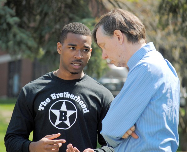 Eric Hirsch, right, at a recent PC rally. 