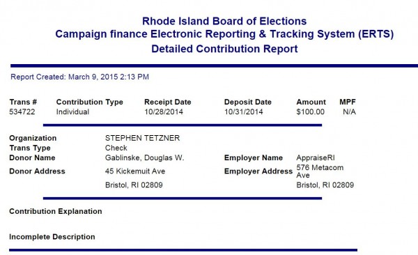 One of several public records listing Gablinske as living at an address other than where he is registered to vote.