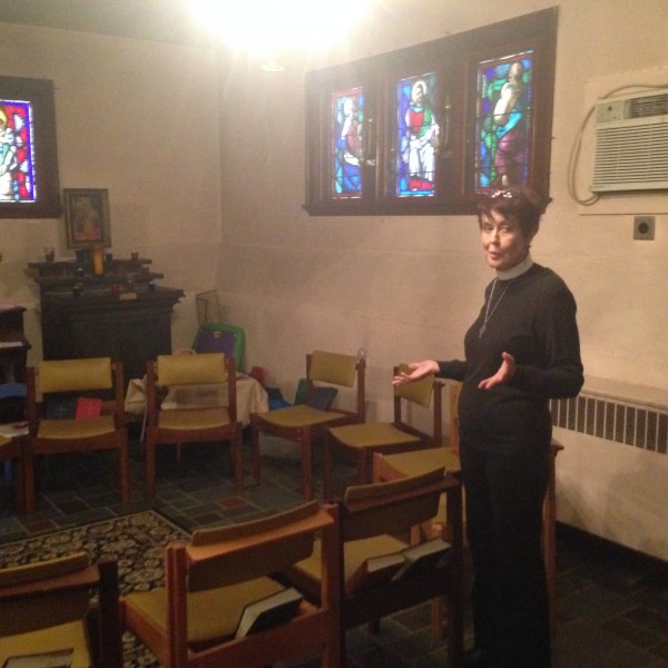 Reverend Joyce Penfield in the St. Peter's and St. Andrew's Church.