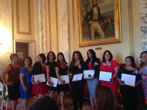Graduates of the Latina Leadership Institute with Secretary of State Nellie Gorbea, and LLI Program Coordinators
