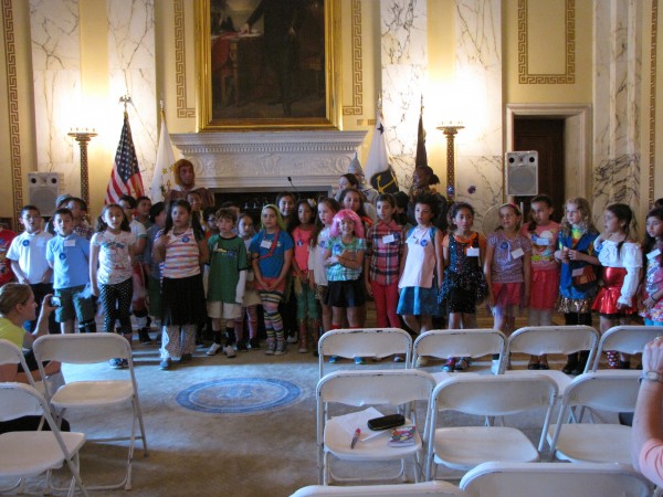 ICS Students singing for legislators