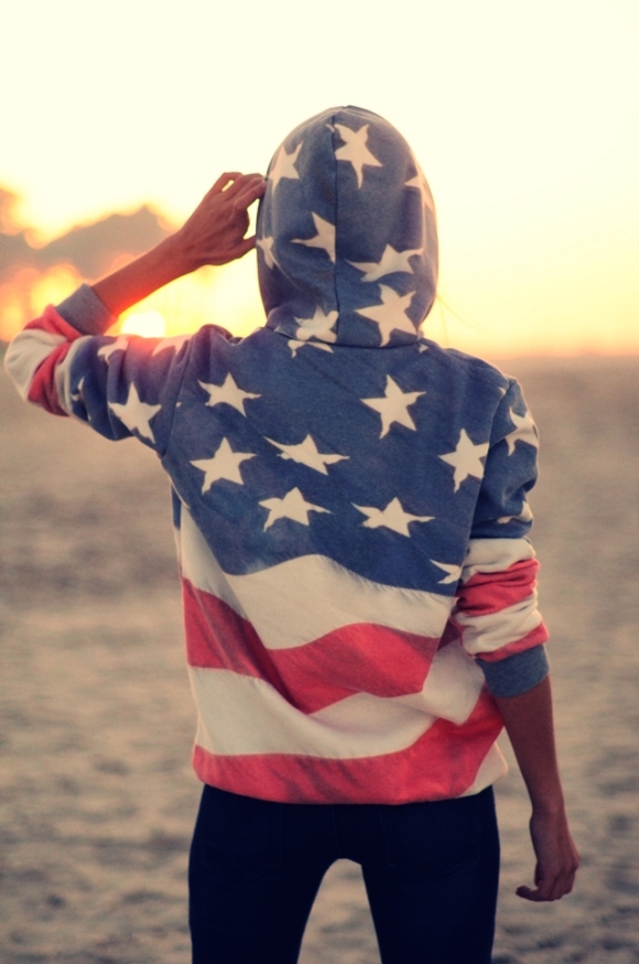 American Flag Hooded Sweatshirt