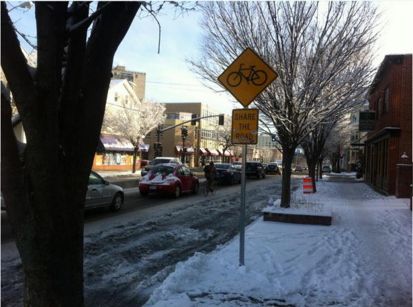 broadway icy bike lane