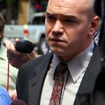 Tim DeChristopher entering Scott Matheson Courthouse July 26, 2011 Salt Lake City Utah USA