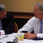 Rhode Island Attorney General Peter Kilmartin and Gov. Linc Chafee (Photo by John McDaid)