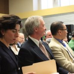 Gina Raimondo, Linc Chafee and Allan Fung at the unveiling of the Truth in Numbers report.