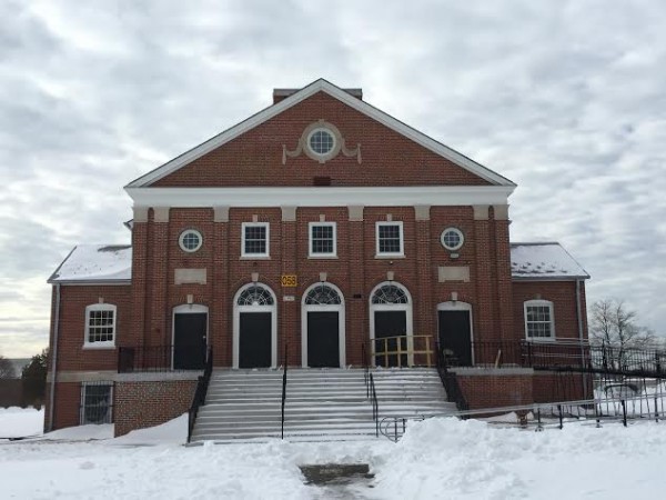 Harrington Hall, after being dug out of the snow.