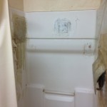 The shower at Harrington Hall.