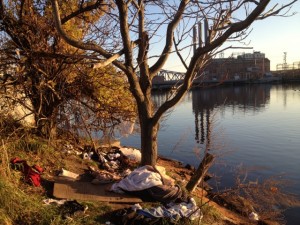 A camp on the banks of the Providence River (Photo by Bob Plain)