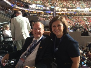 Rep. Jim Langevin (CD-2) with RI Secretary of State Nellie Gorbea at the DNC.