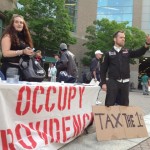 Jared Paul, at an Occupy Providence event in June. (Photo by Bob Plain)