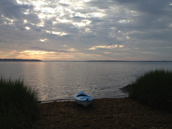 Before an early morning kayak trip on Narragansett Bay. 