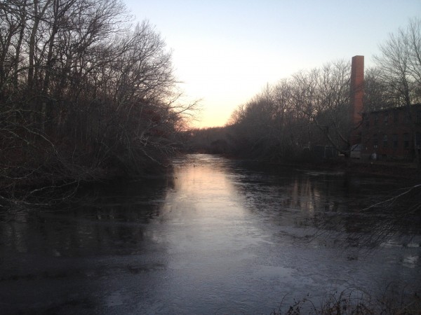 First ice of the year on the pond. 