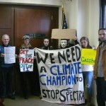 Peter Nightingale, second from left, was arrested at Sheldon Whitehouse's office.
