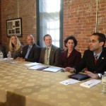 Providence Mayor Angel Taveras and Treasurer Gina Raimondo at a recent panel on payday loan reform, an issue they both supported.