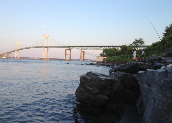 The Newport Bridge from Potter Point. 
