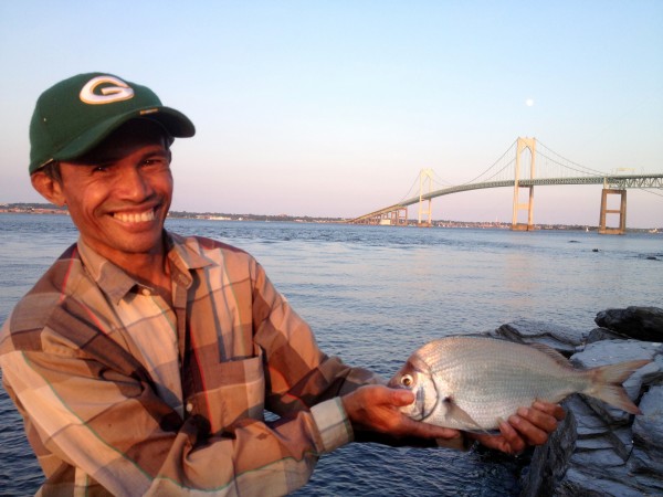 He's happy about his scup.