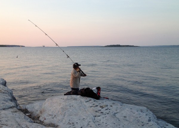 Casting towards Gould Island. 