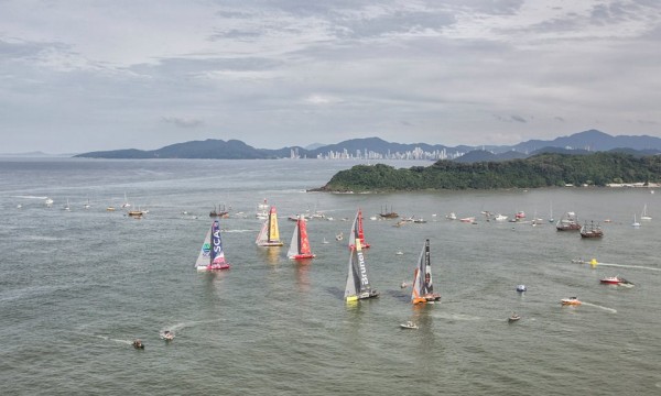 Volvo Ocean Race, Itajai, Brazil in April. Nest stop Newport. 