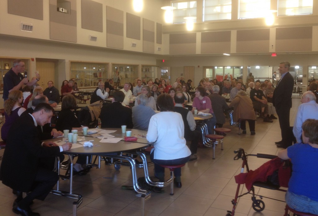 Sen. Sheldon Whitehouse at a community supper in East Greenwich.